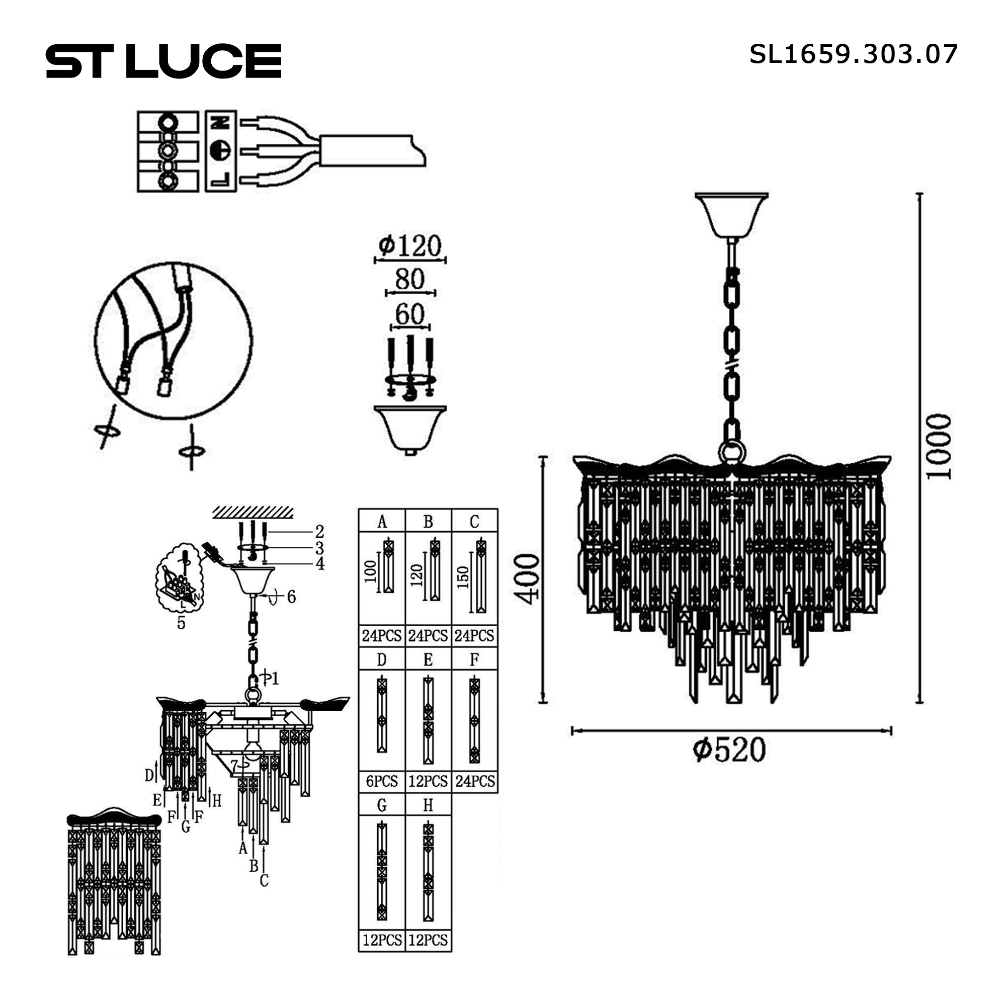 Картинка SL1659.303.07 Люстра подвесная ST-Luce 