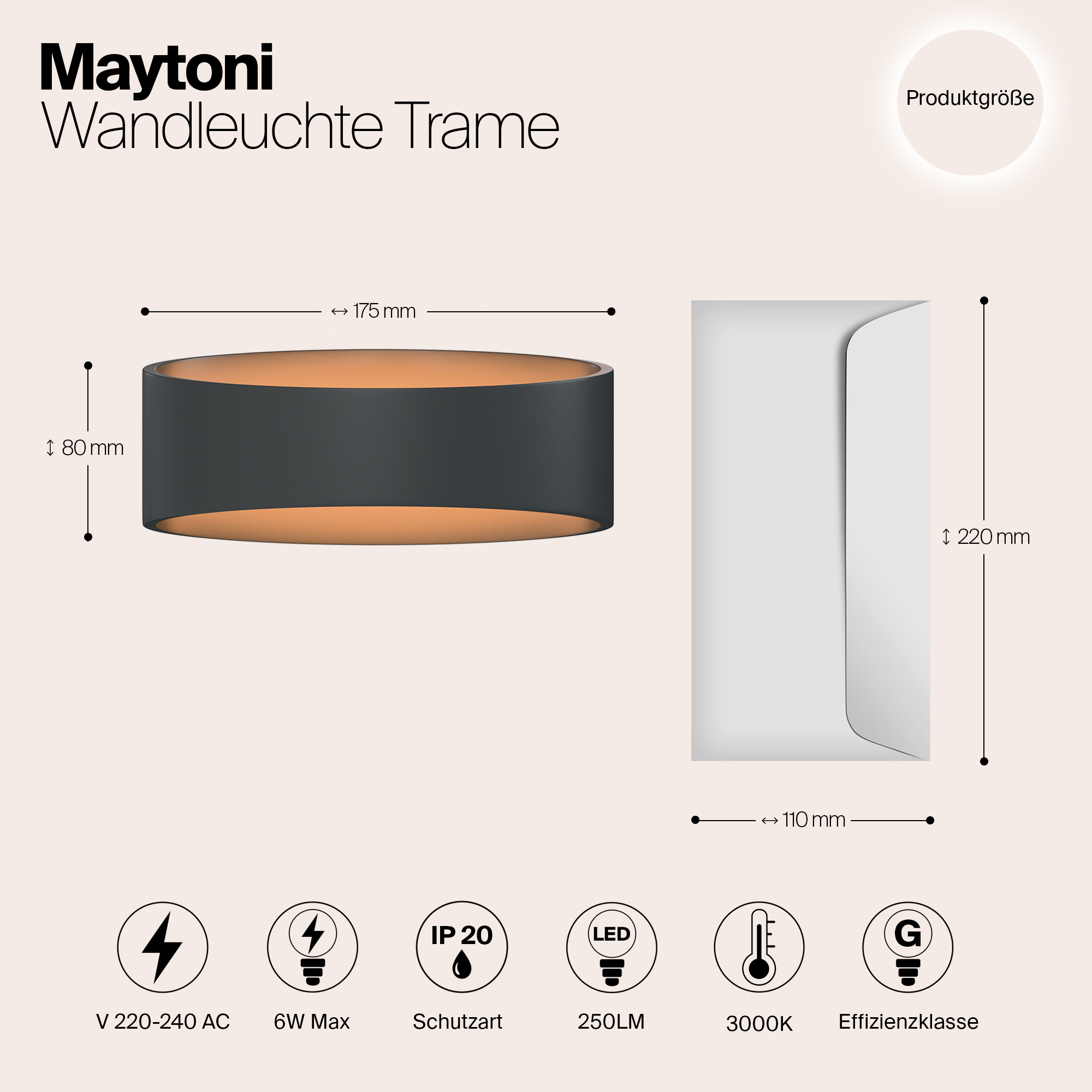 Картинка Настенный светодиодный светильник Maytoni Trame C806WL-L5B