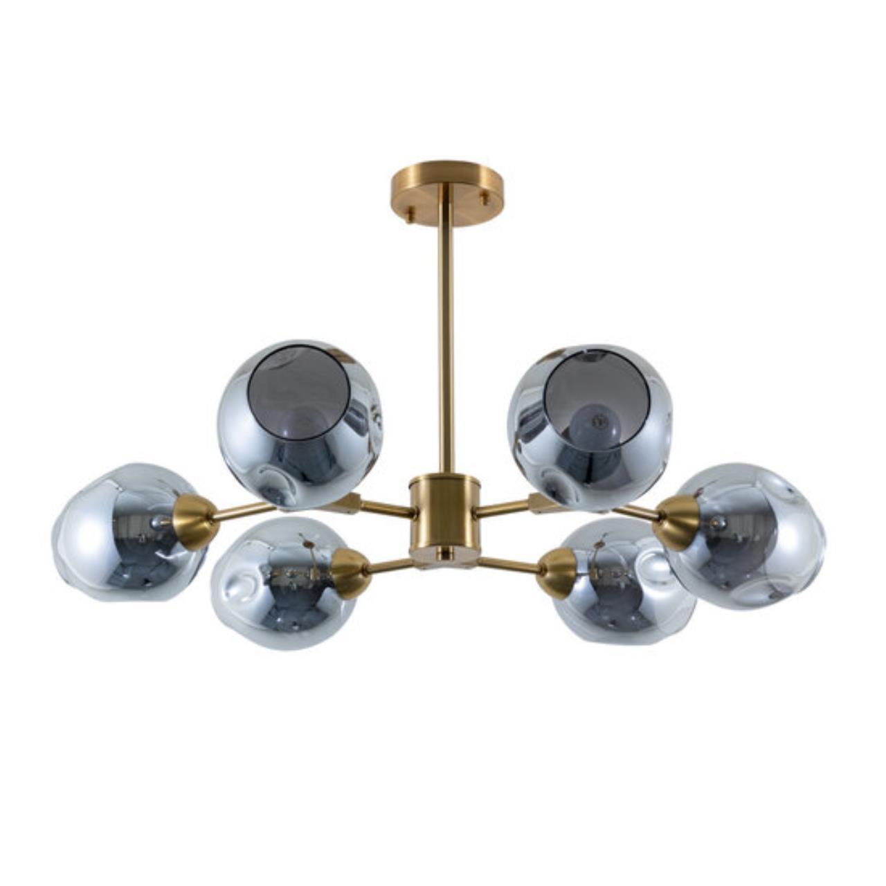 Картинка Потолочная люстра Arte Lamp Yuka Smoky A7759PL-6PB