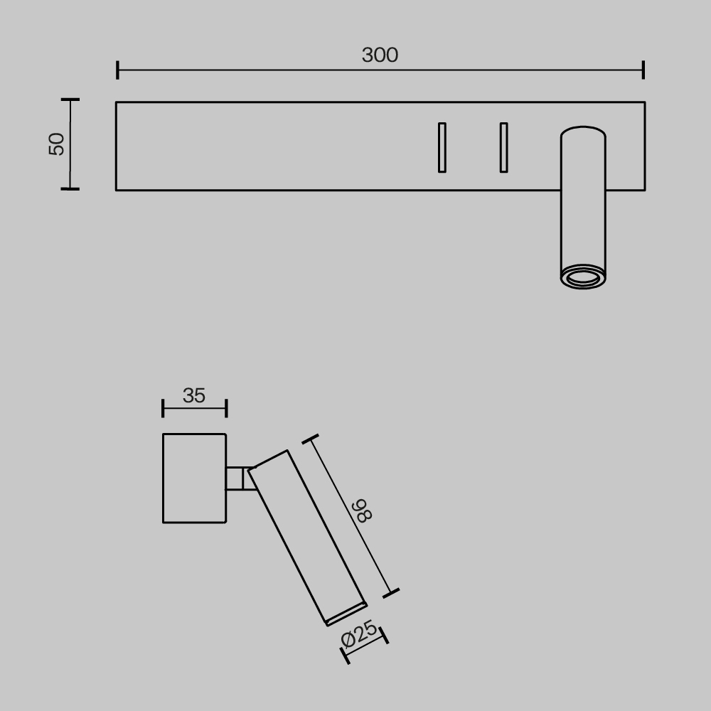 Картинка Настенный светильник (бра) Technical C031WL-L8B3K1
