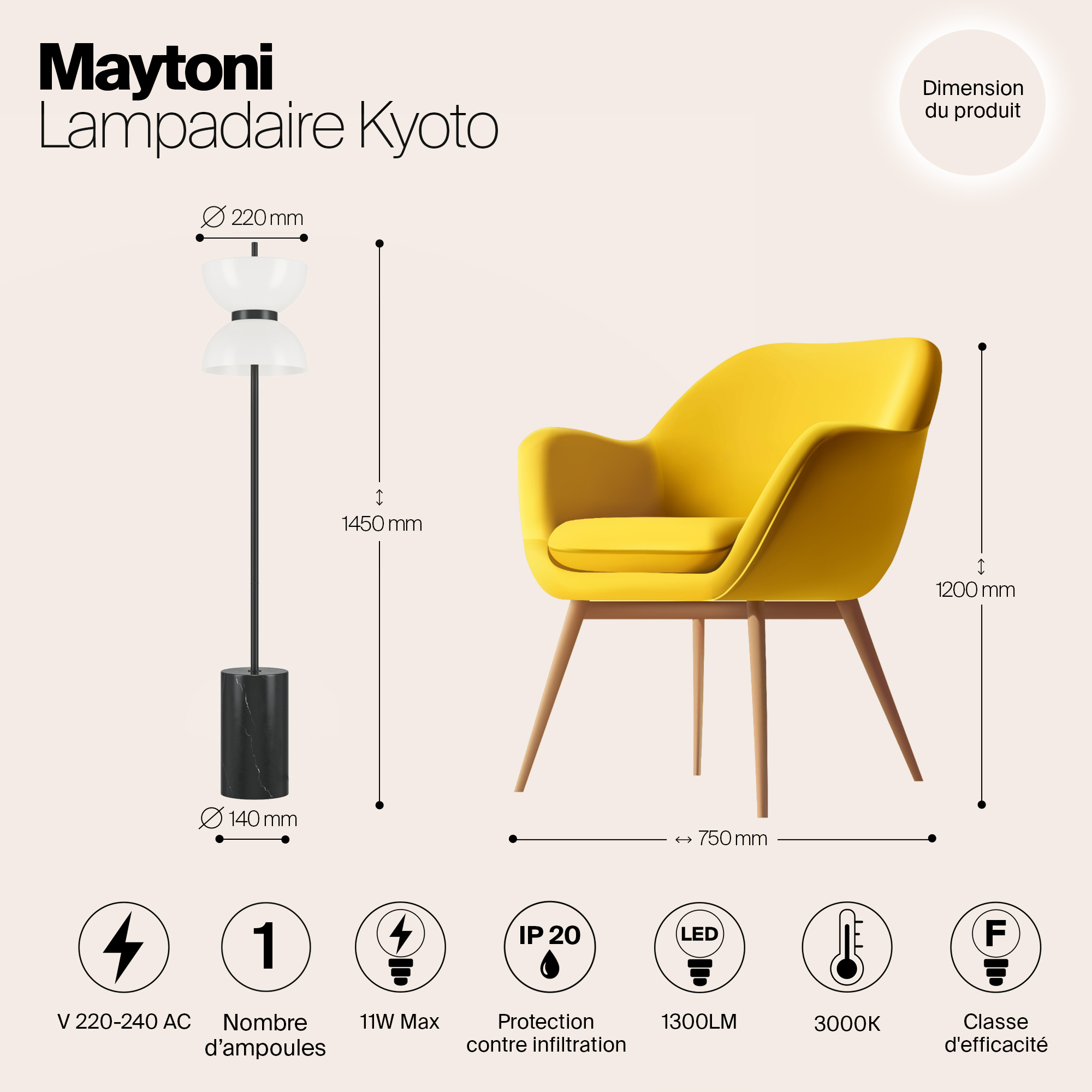 Картинка Напольный светильник (торшер) Maytoni MOD178FL-L11B3K