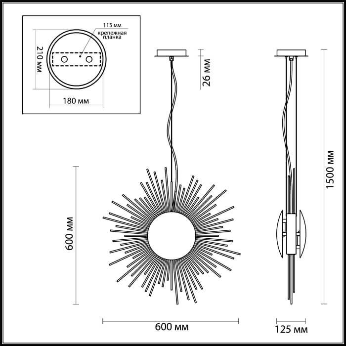 Картинка Подвесной светильник Odeon Light Sole 4139/6