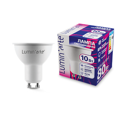 Светодиодная лампа LUMIN'ARTE LSTD-PAR16-10W4KGU10 PAR16 10Вт 800лм 4000К GU10 1/10/100 купить в Алматы svet.kz