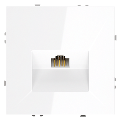 Розетка компьютерная встраиваемая VOLTUM S70 RJ45 кат.6, (белый глянцевый) VLS060101 