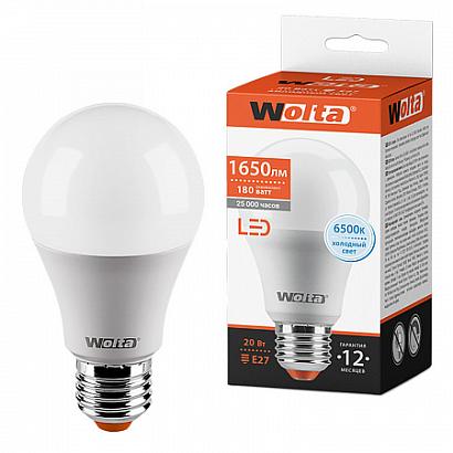 Светодиодная лампа WOLTA 25W65BL20E27 "Груша" A65 20Вт 1650лм 6500К Е27 1/50 купить в Алматы svet.kz